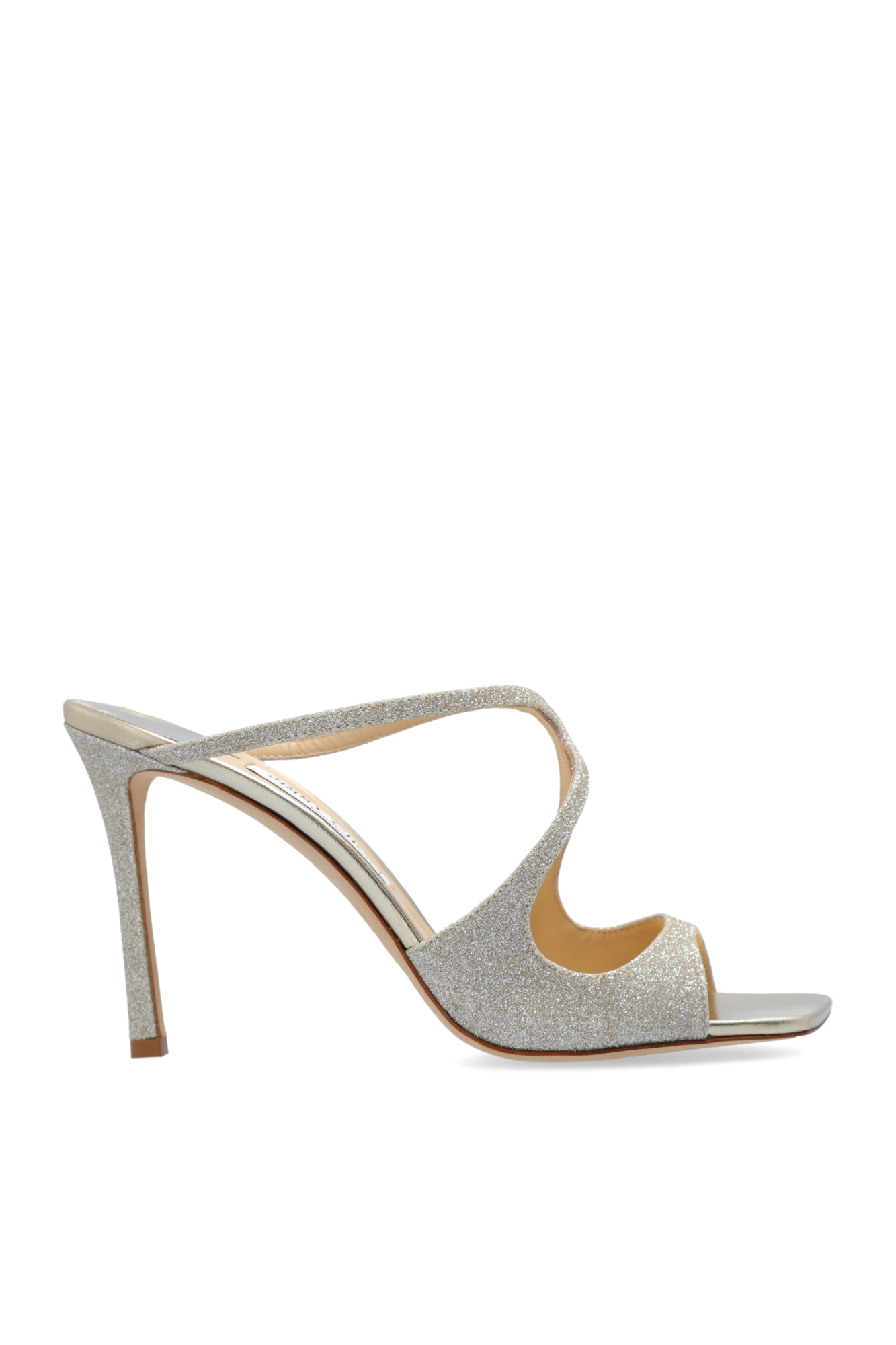 JIMMY CHOO アニス95サンタル ANISE95DGZ PLATINUMICE Platinum Ice Dusty Glitter Sandals| AZIA 95 | Spring 2022